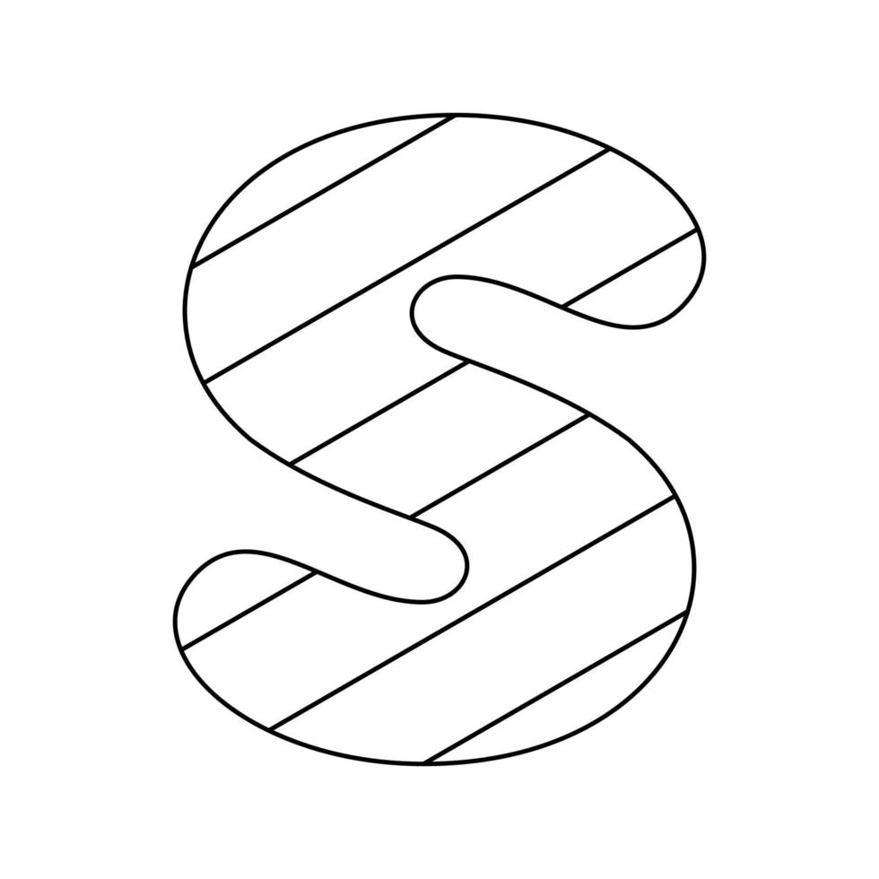 Coloring page with Letter S for kids vector