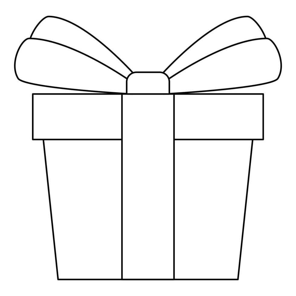 Coloring page with Gift box for kids vector