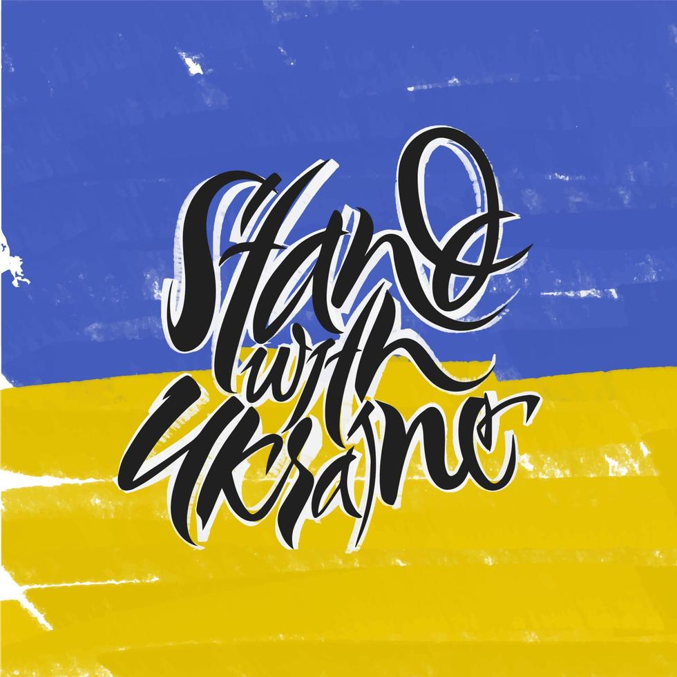 Stand with Ukraine, peace, no war, background in the colors of the flag of Ukraine vector