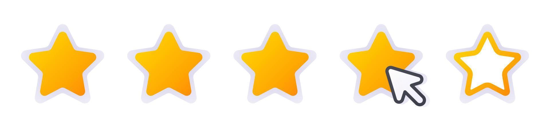 Vector illustration of star rating. Evaluate the managers' service.