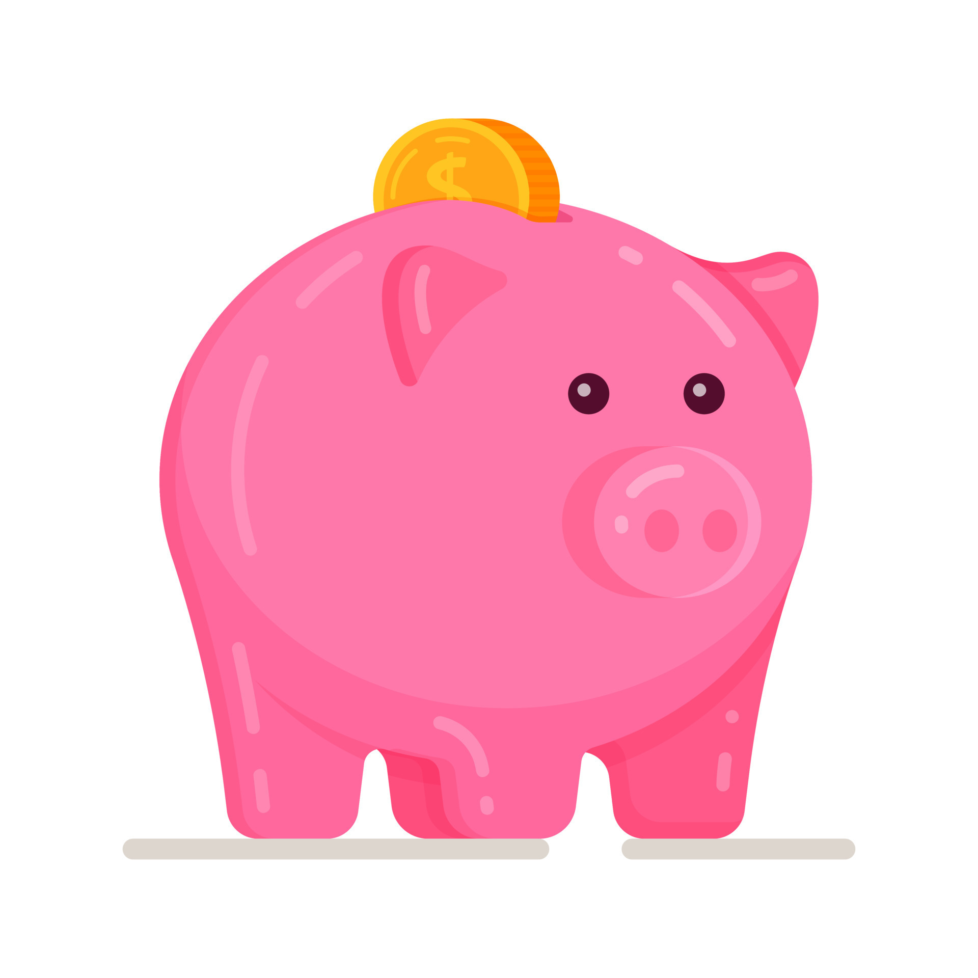Piggy bank with coin vector illustration. Icon of saving or saving money 12748809 Vector Art at