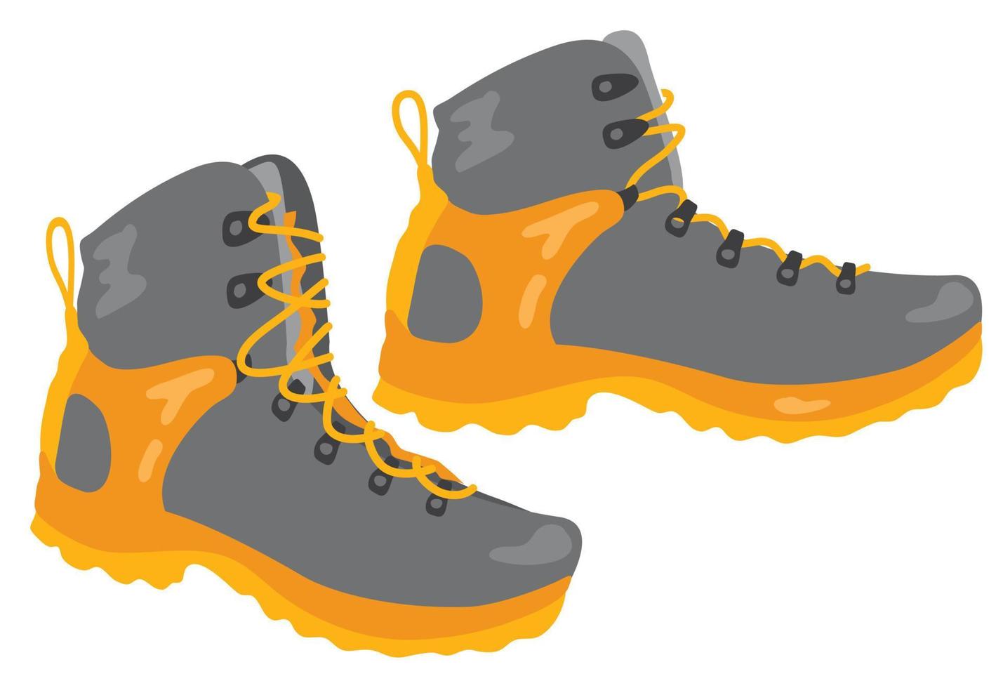 Hiking boots. Hiking equipment. Hand drawn vector illustration.