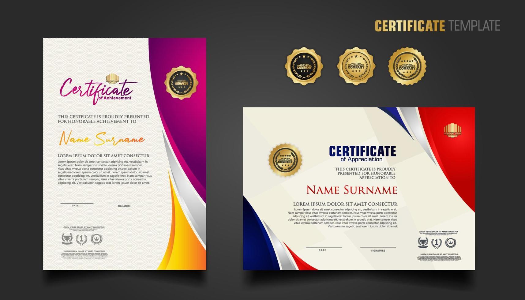 Colorful Certificate Logo Vector Art, Icons, and Graphics for Free Download