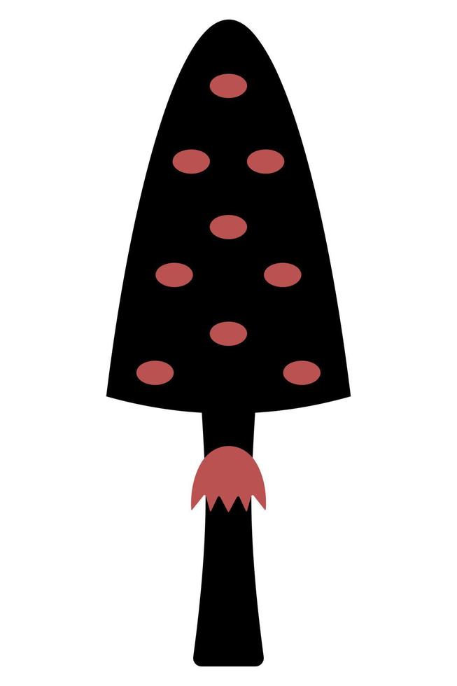 Fly agaric. Silhouette with red spots. Amanita - poisonous mushroom. Hallucinogenic mushroom. vector