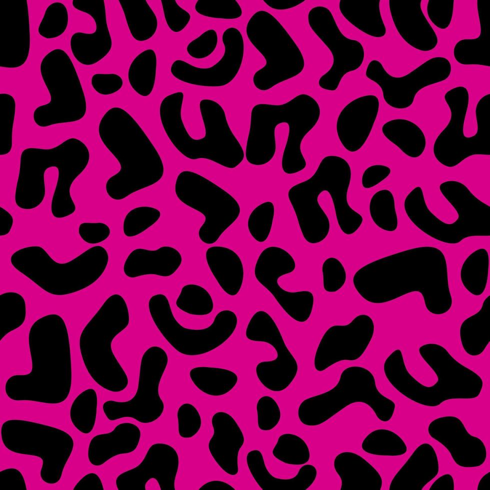 patrón de leopardo negro y rosa sin costuras. estampado animal leopardo. fondo transparente de color. patrón de estampado animal vector