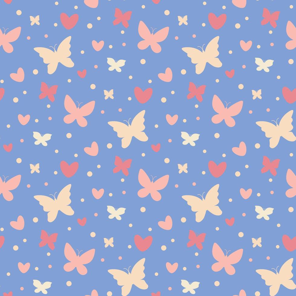 butterfly silhouettes seamless pattern vector