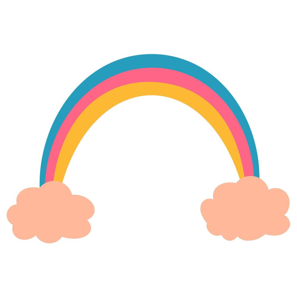 rainbow and clouds vector