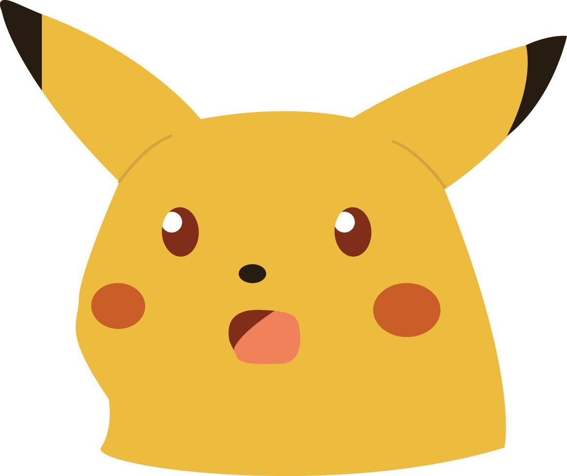 icono de meme pikachu sorprendido vector