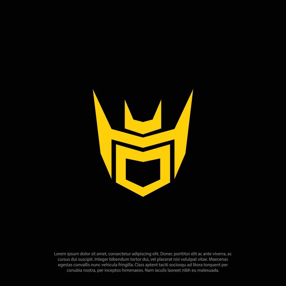 Simple head Robot Logo Vector Art Design Graphic