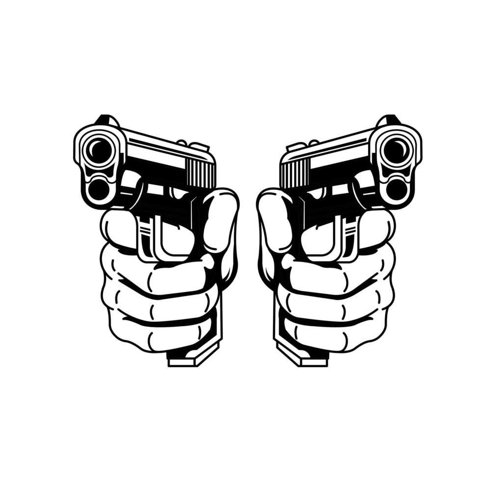 vector de diseño de ilustración de pistola de mano