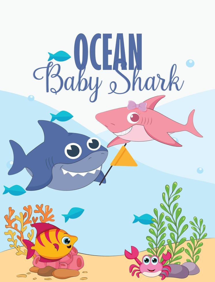 Flyer Baby Shark vector