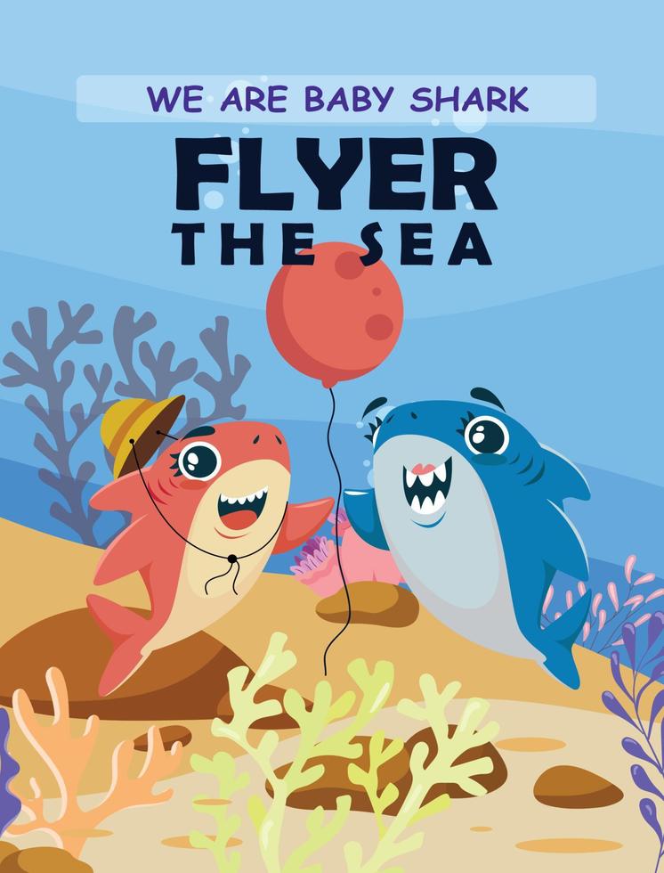 Flyer Baby Shark vector