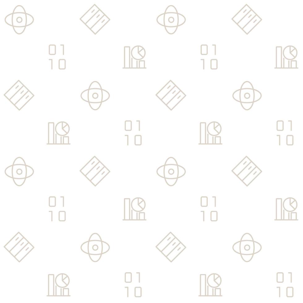gran patrón abstracto de datos sin fisuras. formas vectoriales editables sobre fondo blanco. textura de moda con iconos de color de dibujos animados. diseño con elementos gráficos para decoración de interiores, telas y sitios web vector