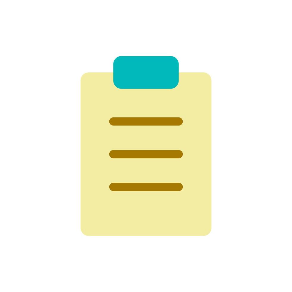 Filled tablet flat color ui icon. Handwriting notes. Collecting patient data. Stationery supply. Simple filled element for mobile app. Colorful solid pictogram. Vector isolated RGB illustration