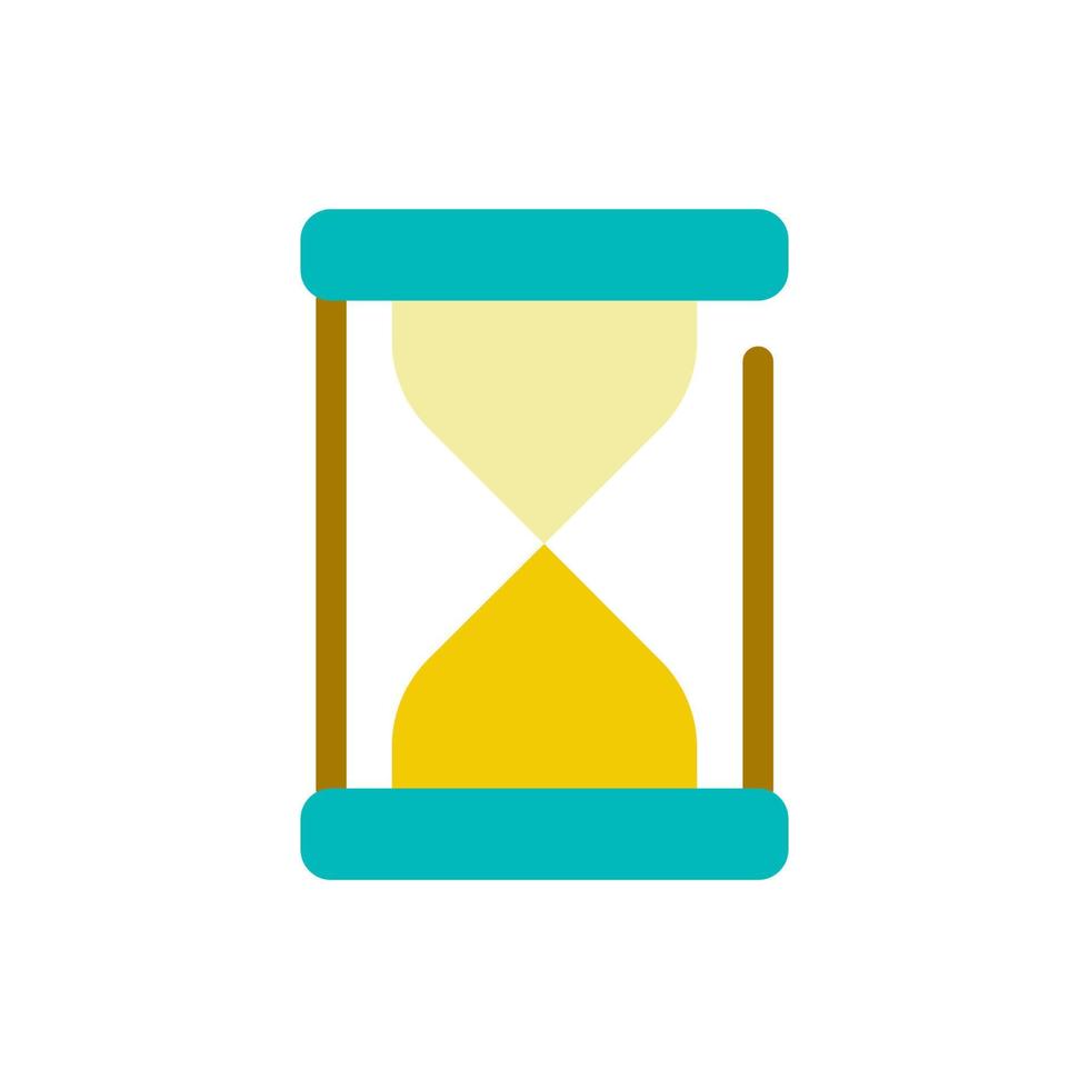 Hourglass flat color ui icon. Time-measuring device. Sand glass clock. Egg timer. Ancient timekeeping. Simple filled element for mobile app. Colorful solid pictogram. Vector isolated RGB illustration