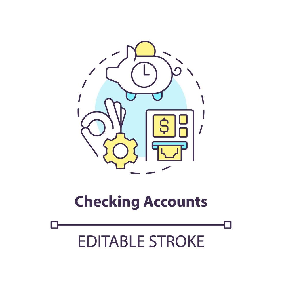 Checking accounts concept icon. Financial service. Business banking abstract idea thin line illustration. Isolated outline drawing. Editable stroke. vector