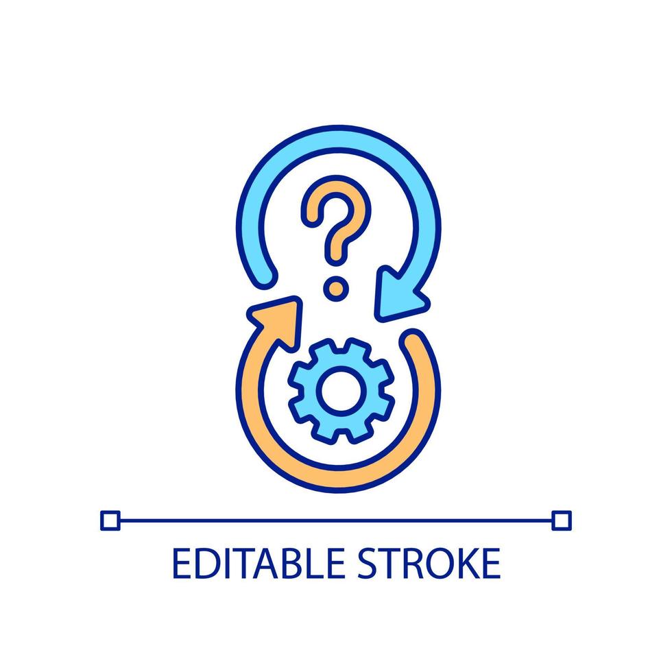 Information support setup RGB color icon. Answers on customers questions. Technical settings. Isolated vector illustration. Simple filled line drawing. Editable stroke.