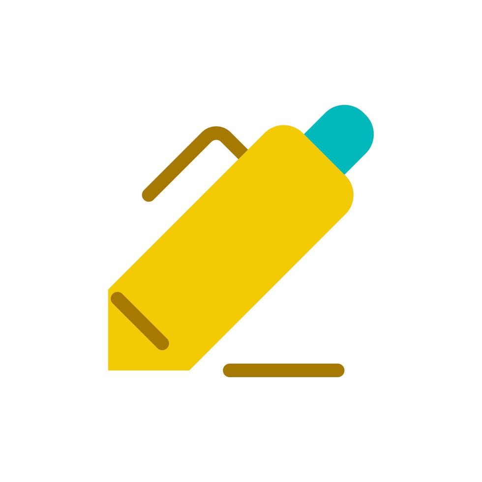 Note-taking flat color ui icon. Classroom activity for student. Write out. Notetaking during lecture. Simple filled element for mobile app. Colorful solid pictogram. Vector isolated RGB illustration