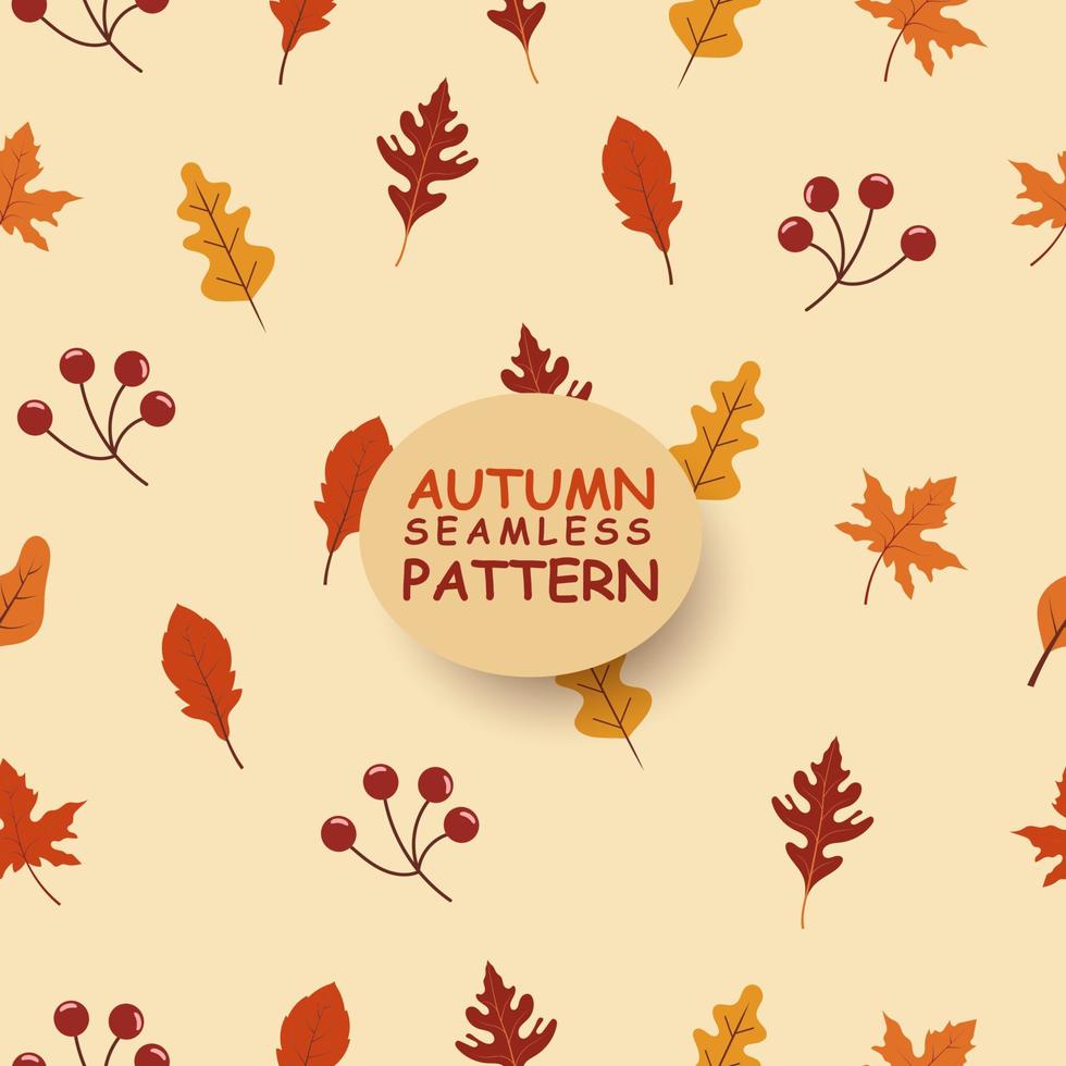 ilustración de patrones sin fisuras de hojas de otoño vector