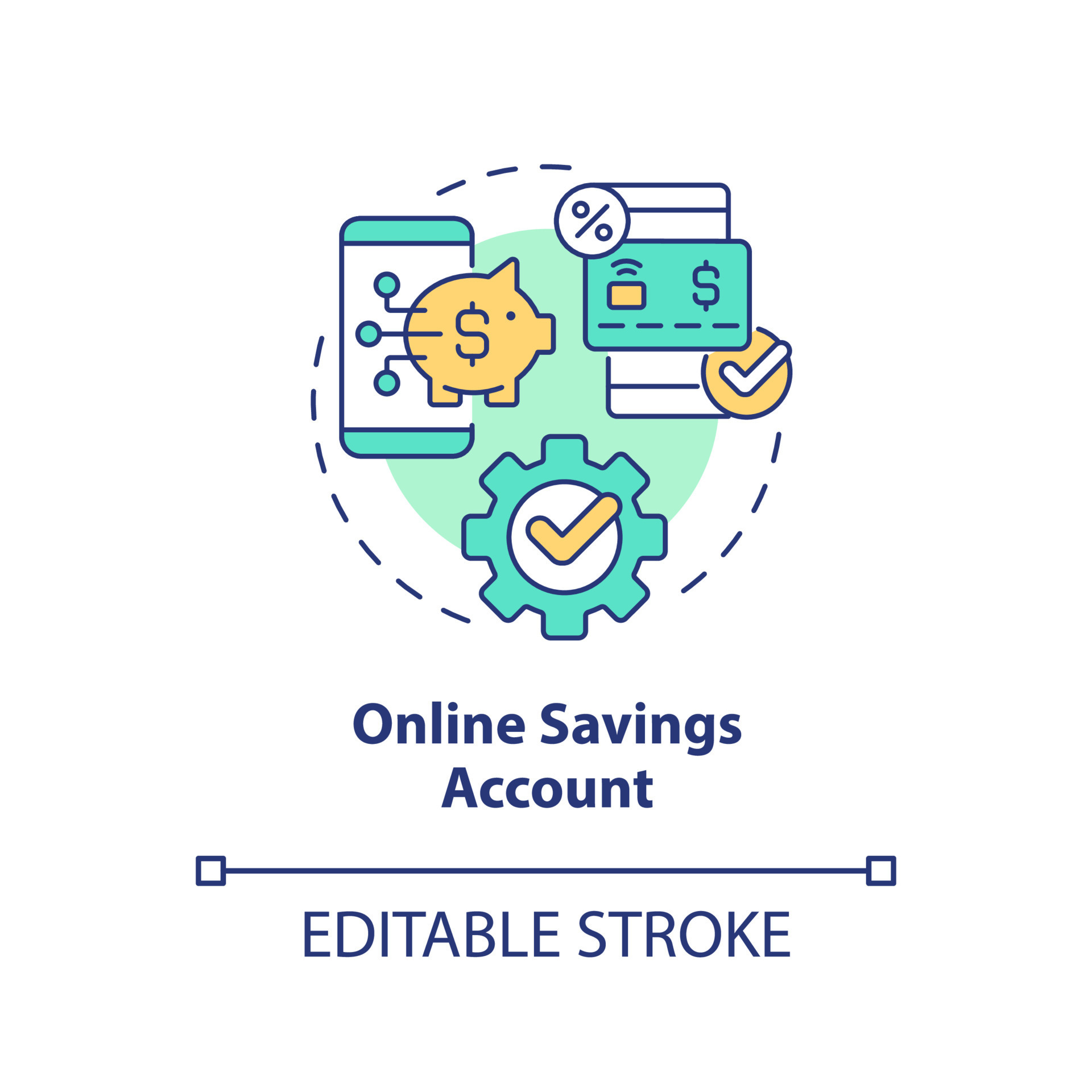 Online savings account concept icon. Digital service. Virtual banking