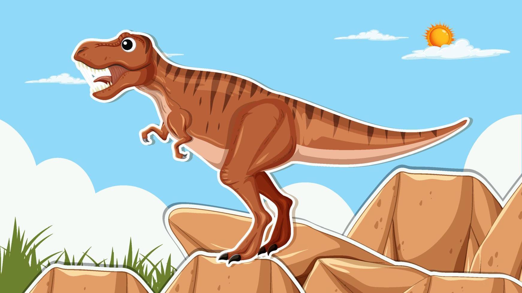 Thumbnail design with dinosaur raptor vector