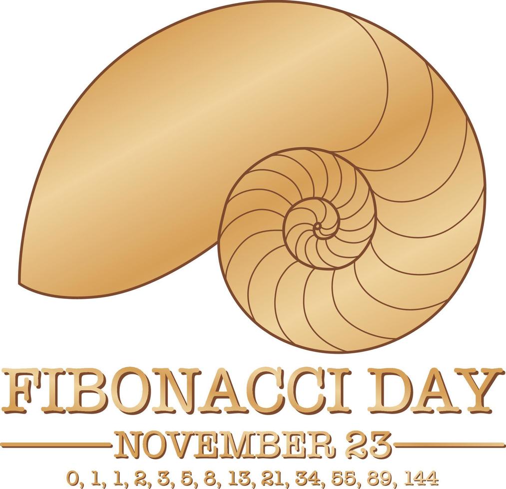 Fibonacci day poster design vector