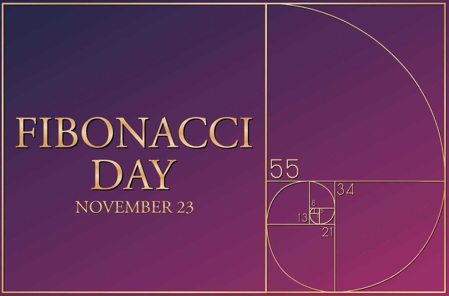 Fibonacci day poster design vector