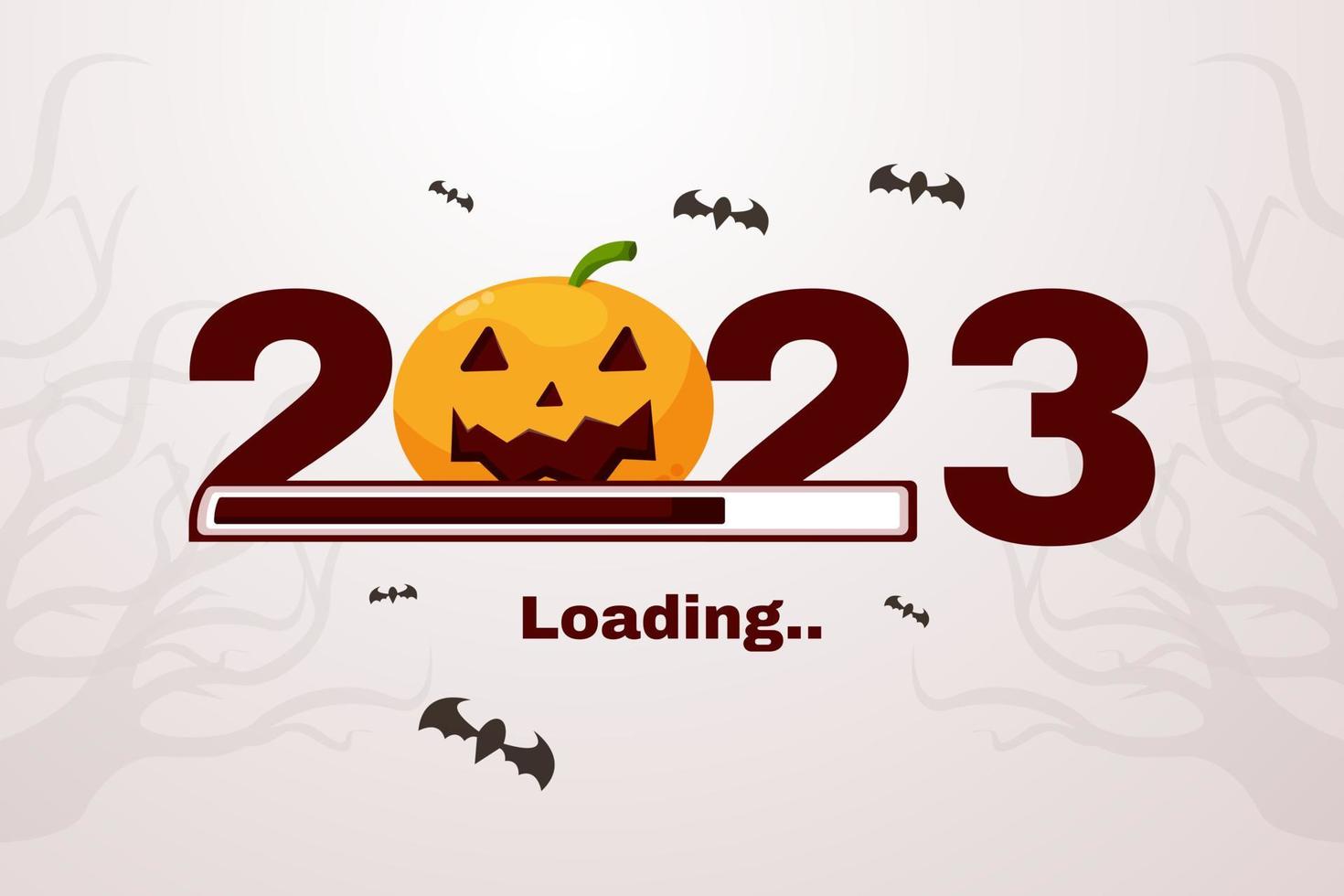 Happy new year 2023 with Progress bar almost reaching background illustration vector