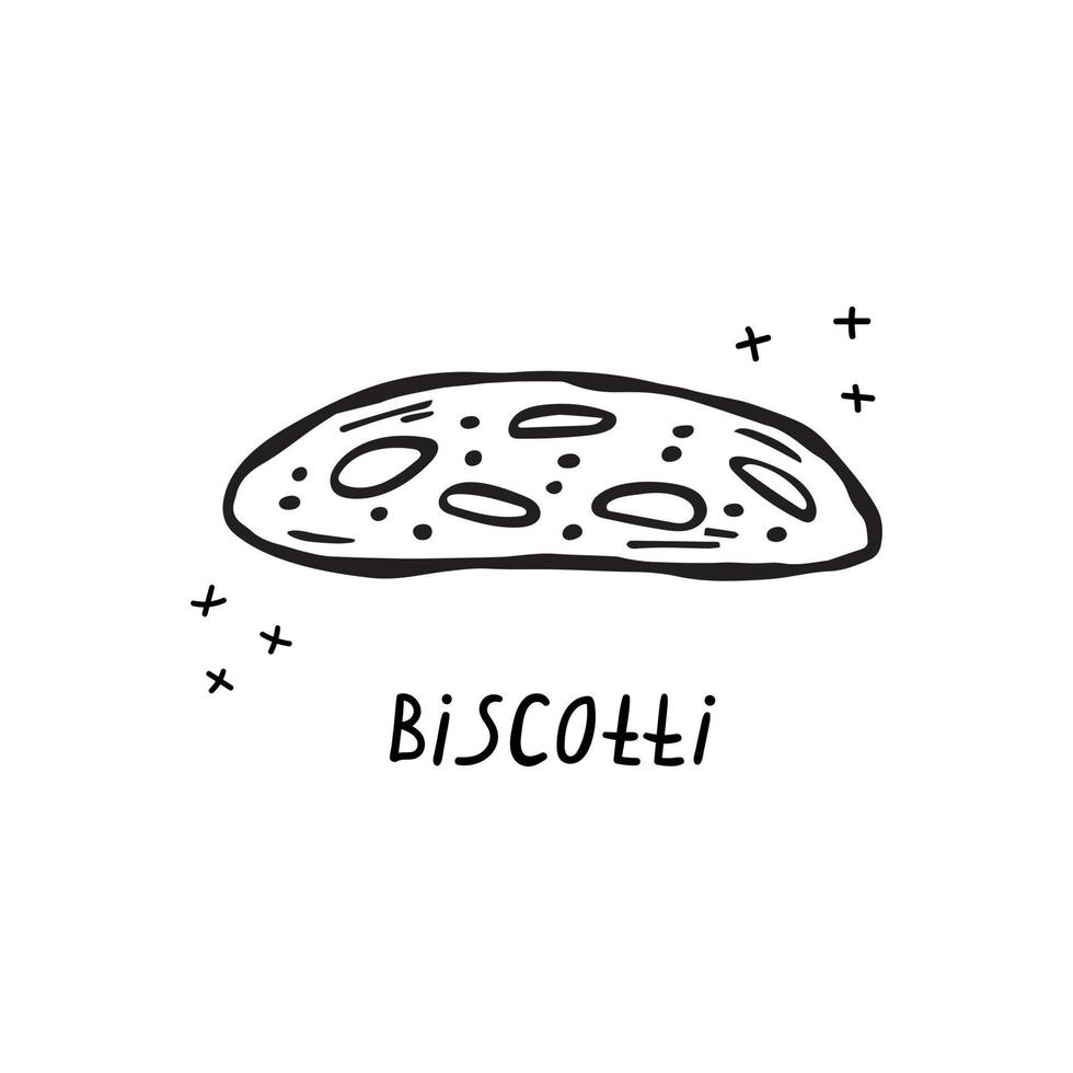 ilustración vectorial dibujada a mano de la cocina italiana. galletas. vector