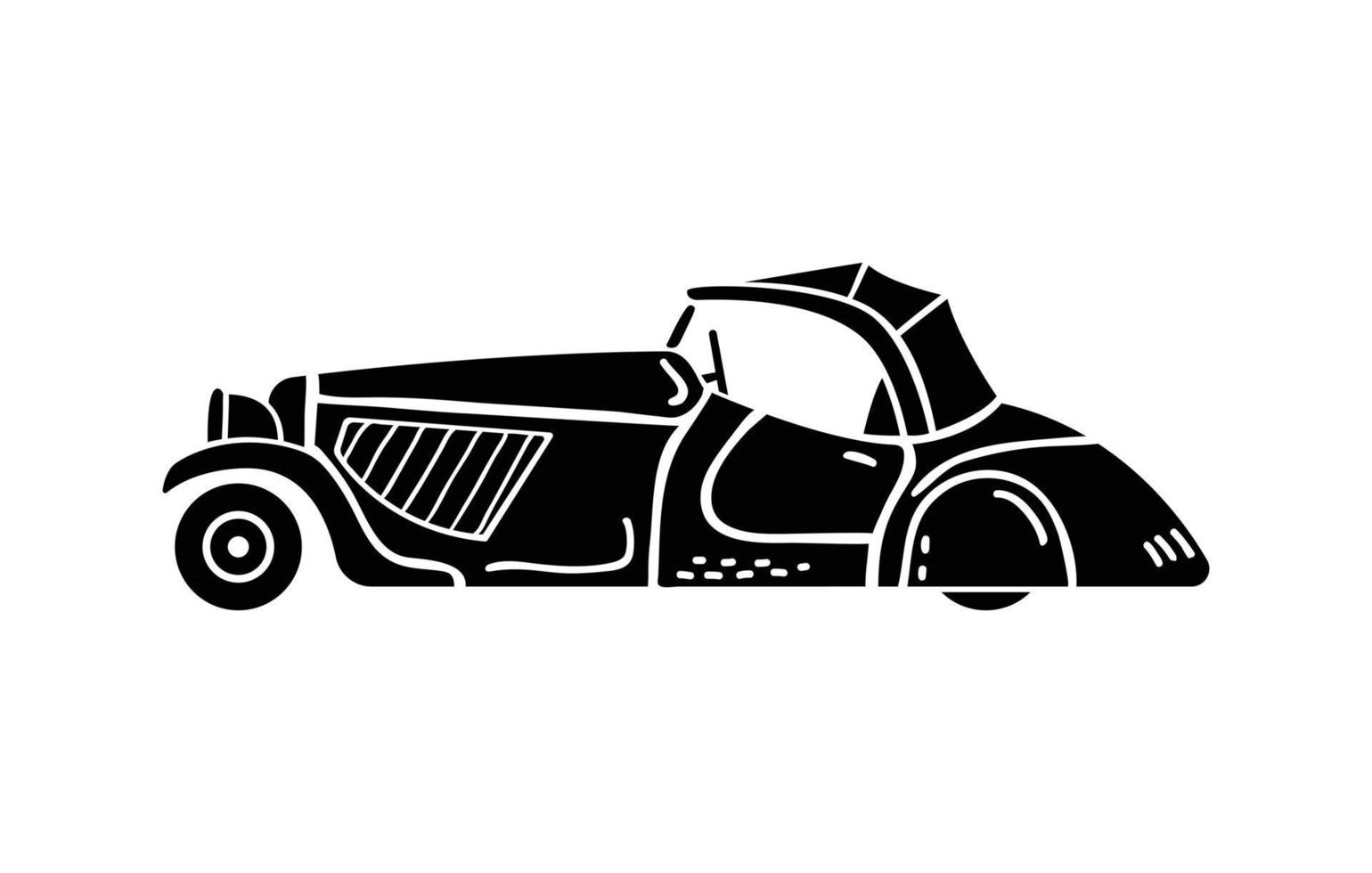 ilustración vectorial dibujada a mano de un coche retro. vehículos personales. vector