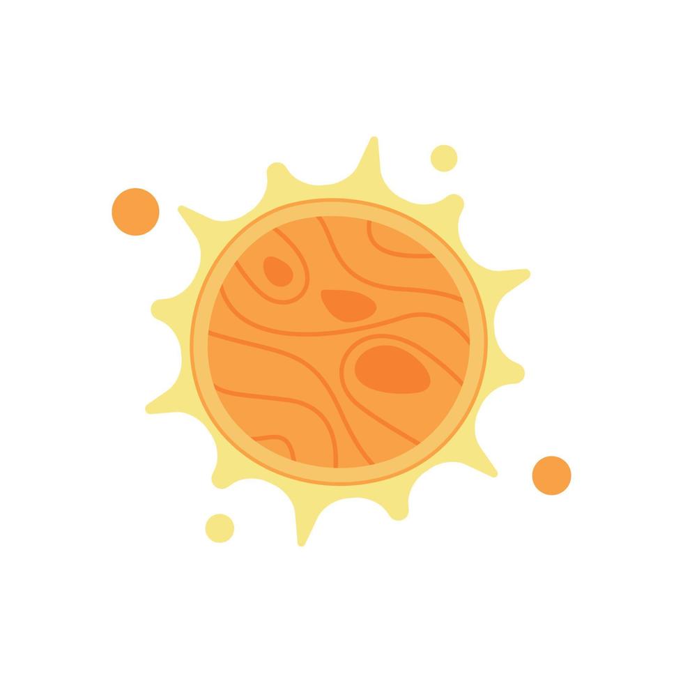 Ilustración de vector de sol aislado sobre fondo blanco