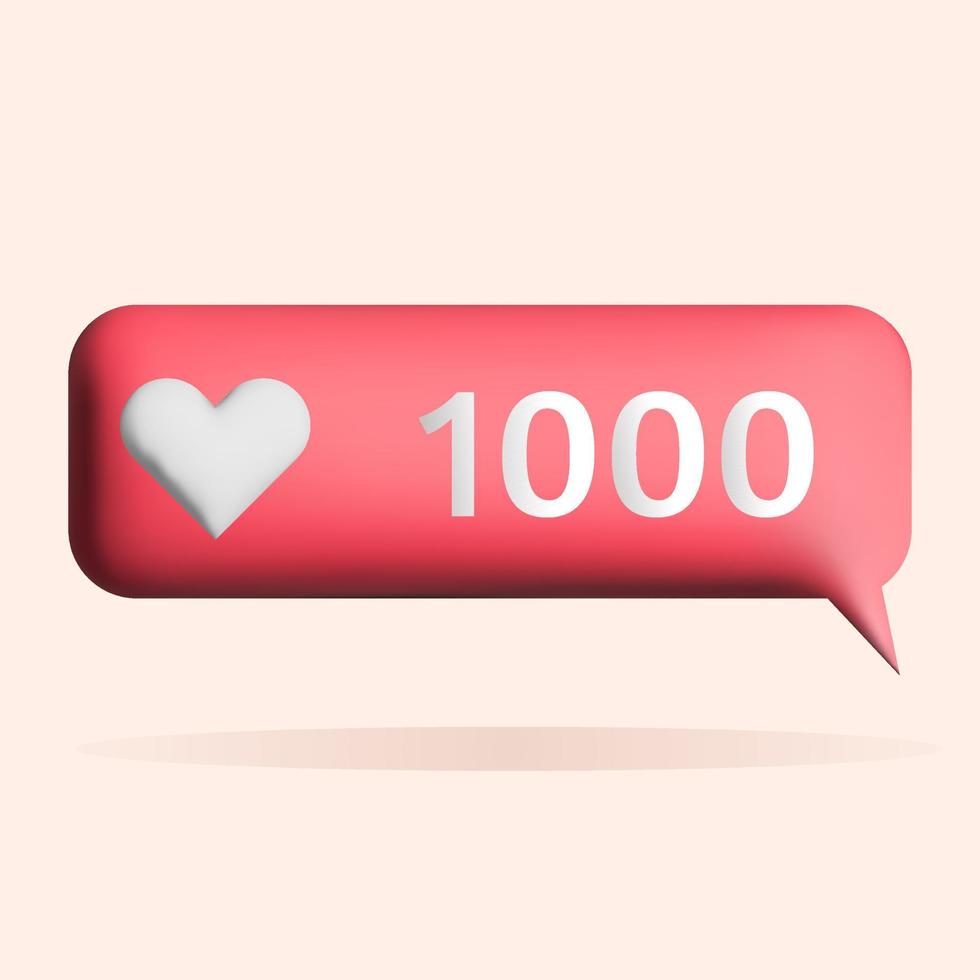3D like icon design. Social media marketing concept. Vector render illustration