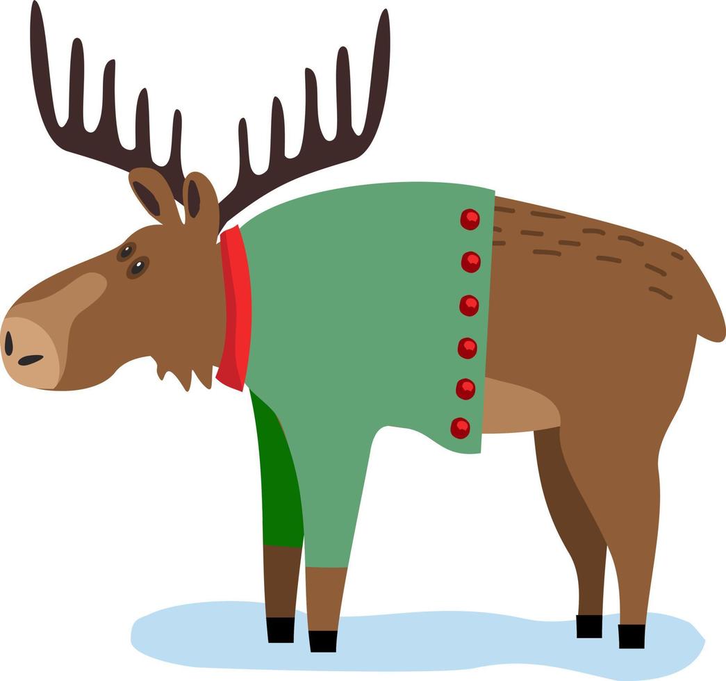 Cute elk flat color illustration vector