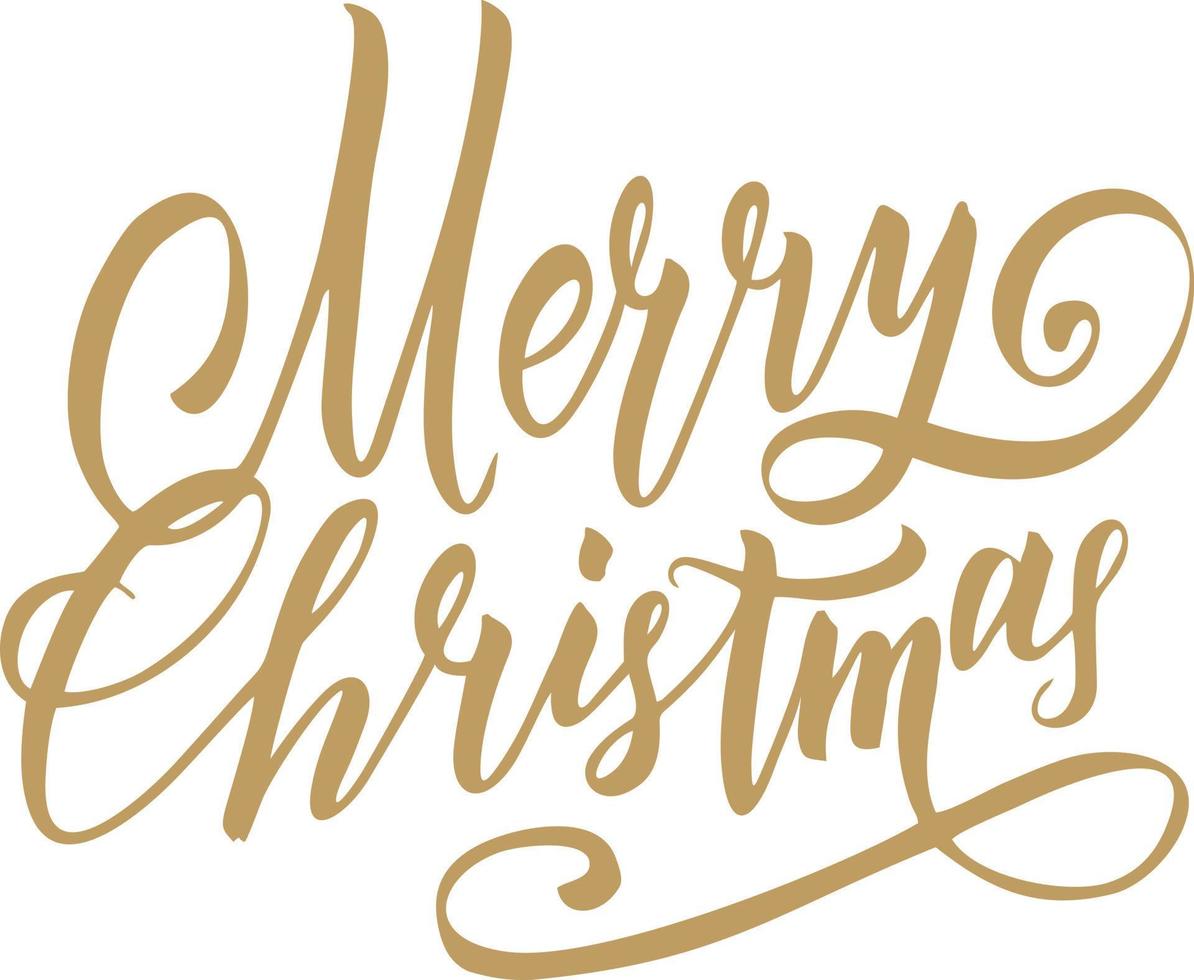 Merry Christmas. Festive lettering template for greeting cards, overlays, decorations. Vector vintage illustration.