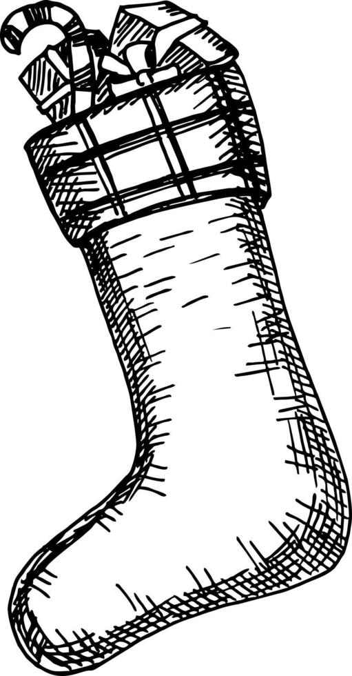 christmas boot sketch vector