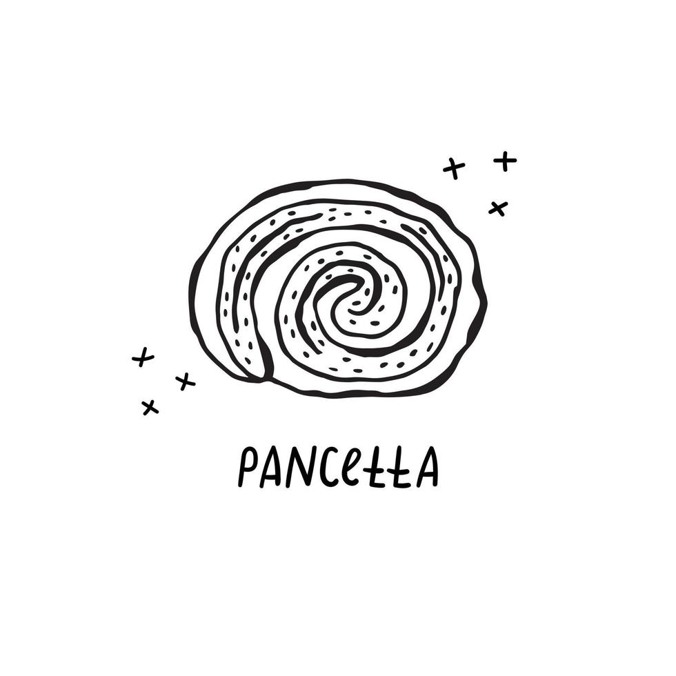 Vector handdrawn illustration of Italian cuisine. Pancetta 12750603