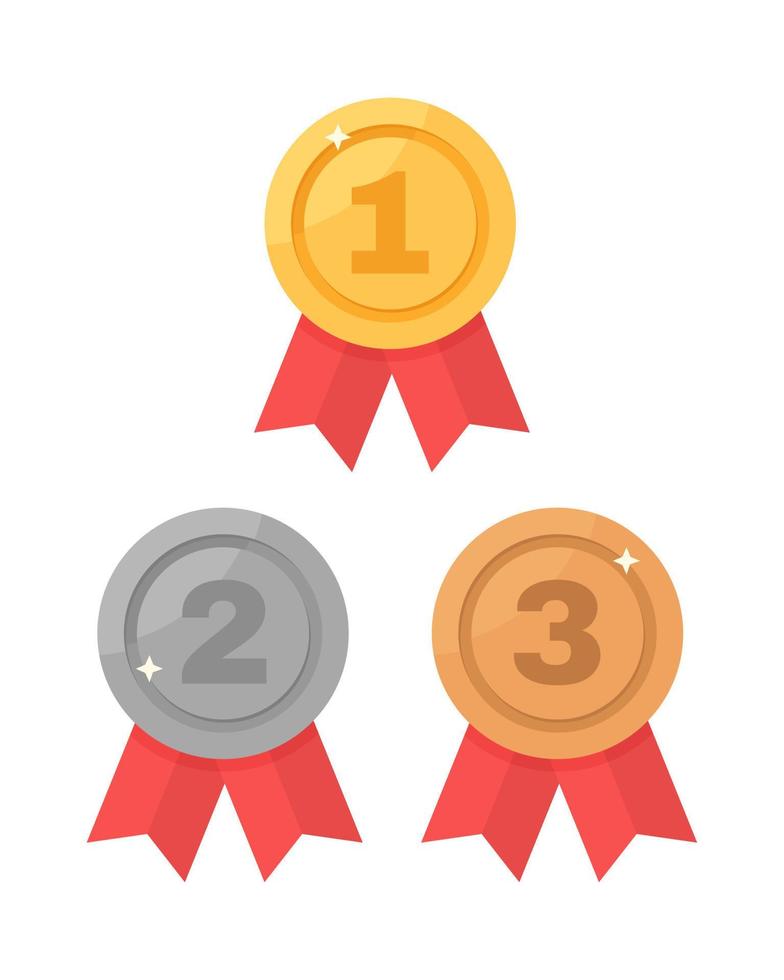 1st, 2nd and 3rd places. Gold, silver, bronze medal,trophy vector