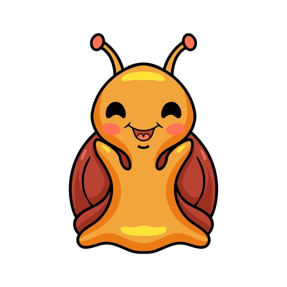 Cute little snail cartoon character vector