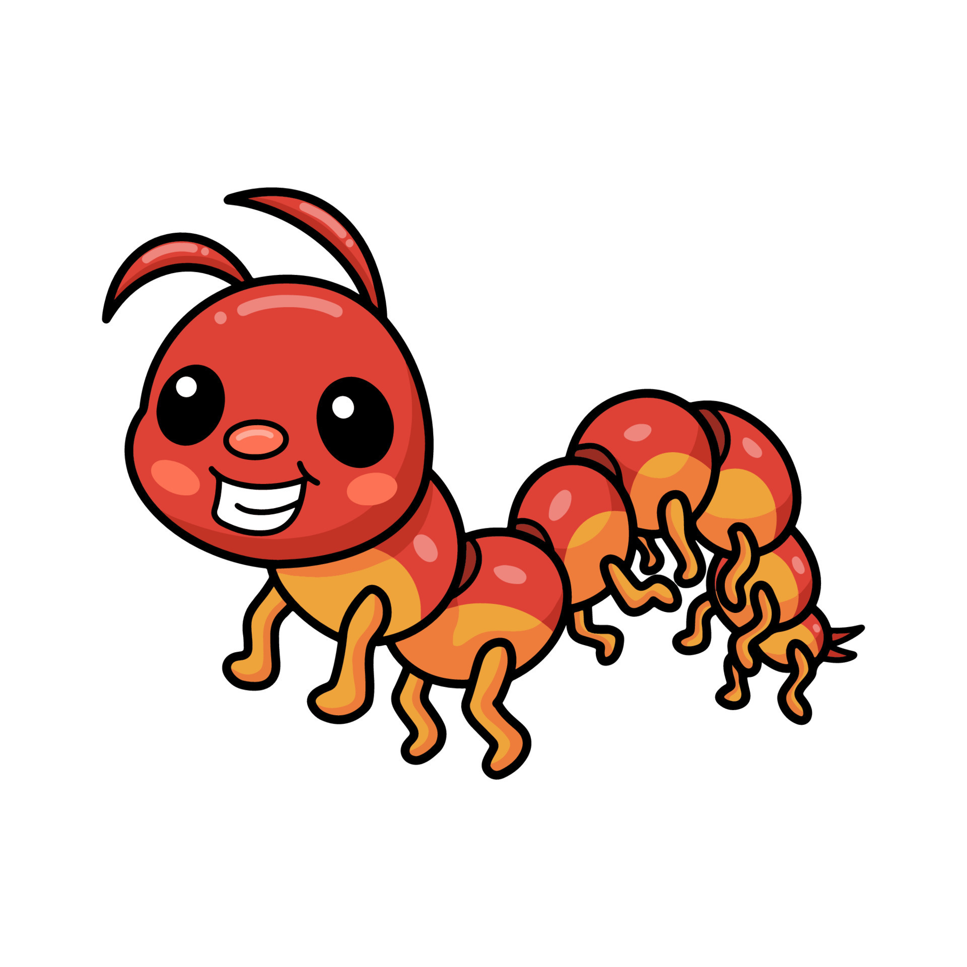 Cute little centipede cartoon character 12750645 Vector Art at Vecteezy