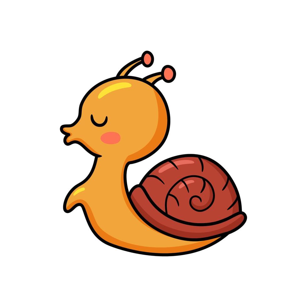 Cute little snail cartoon kissing vector