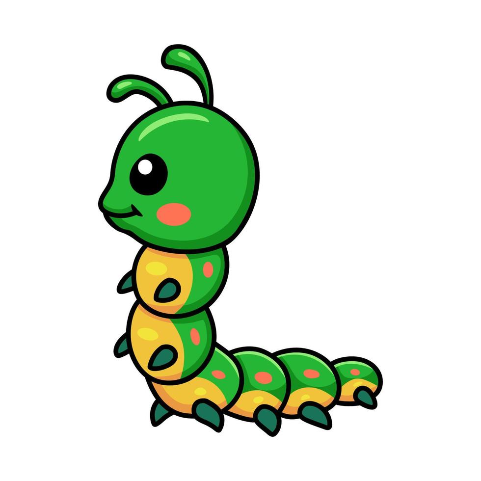 Cute little caterpillar cartoon character vector