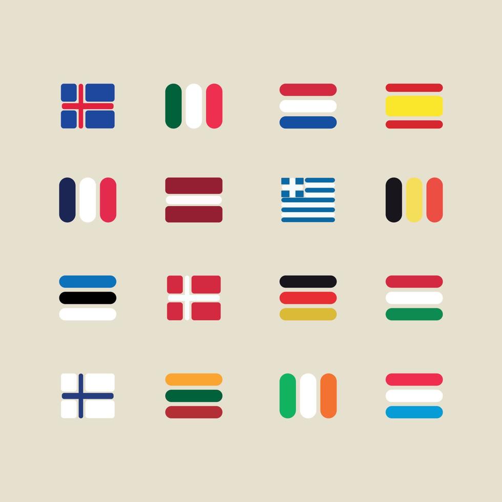 Original Europe Flags vector