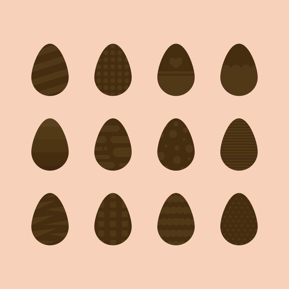 huevos de pascua de chocolate vector