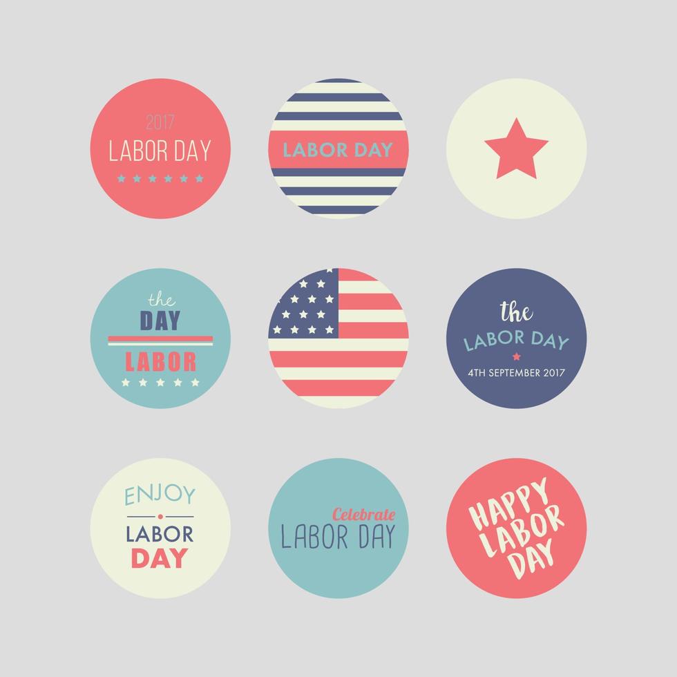 Labor Day Rounded Icons vector