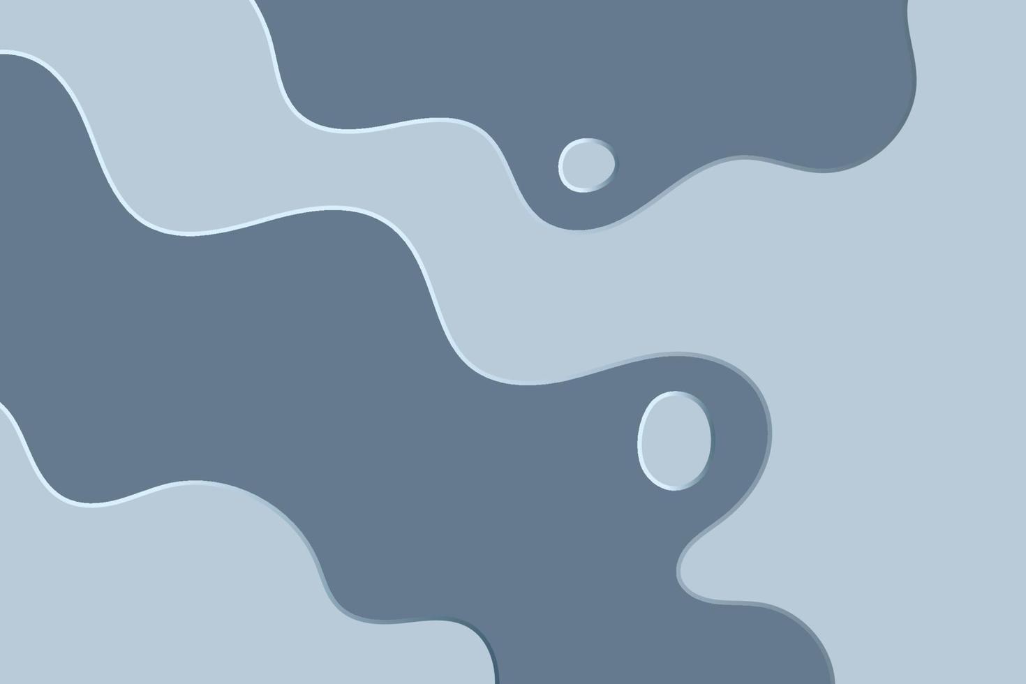 Abstract grey smooth waves and drops background. Plastic wavy liquid shapes illustration in water art style vector