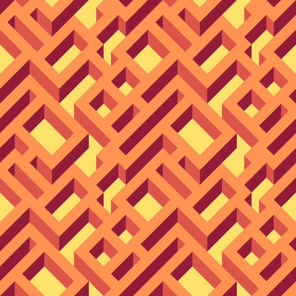 Isometric seamless maze pattern. Abstract endless ornament texture.Geometrical abstract background. vector