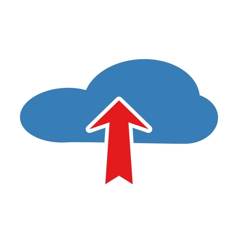 Upload cloud icon. Vector illustration.