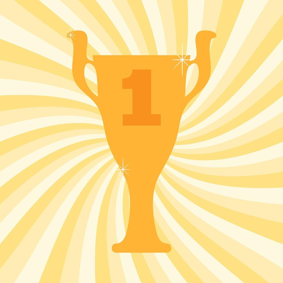 Championship winner trophy cup for first place. Vector illustration.