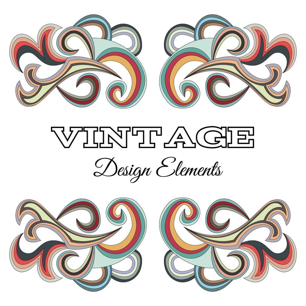 Calligraphic design elements and page decoration. Vintage floral elements for design. vector