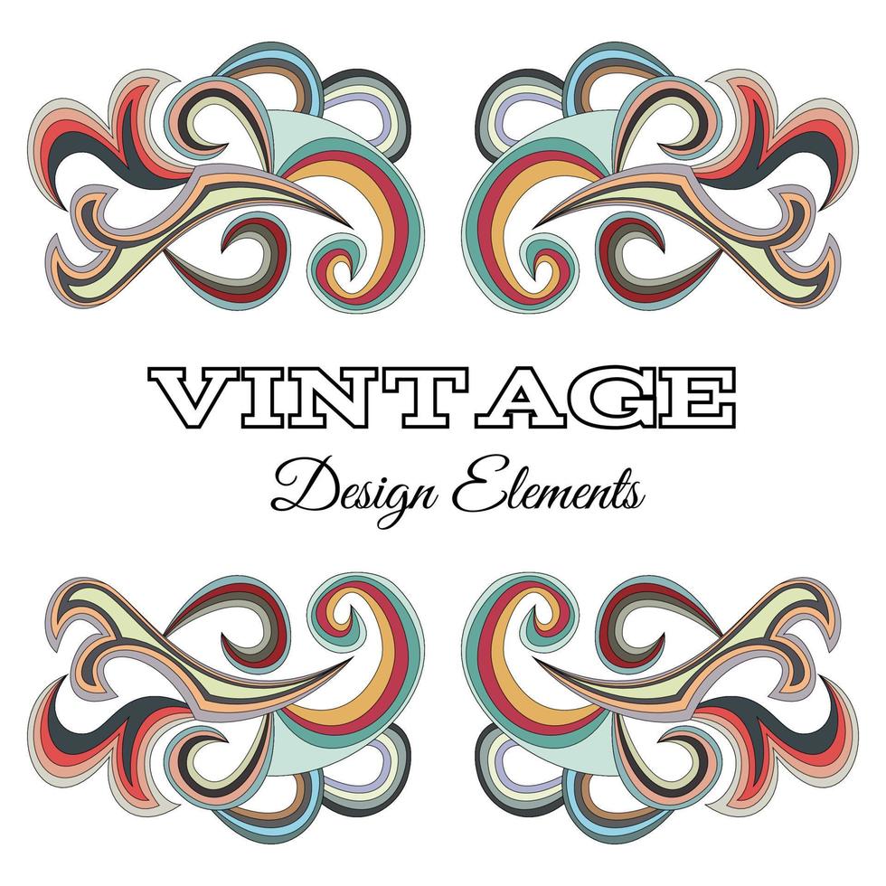 Calligraphic design elements and page decoration. Vintage floral elements for design. vector